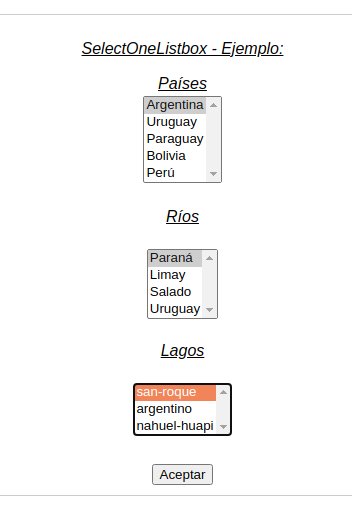 jsf selectOneListbox init